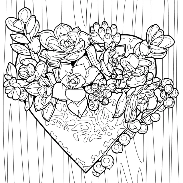 Heart - shaped Succulent Plant Arrangement