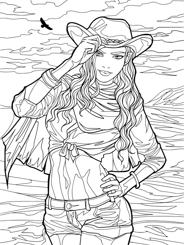 Female Cowboy in the Desert