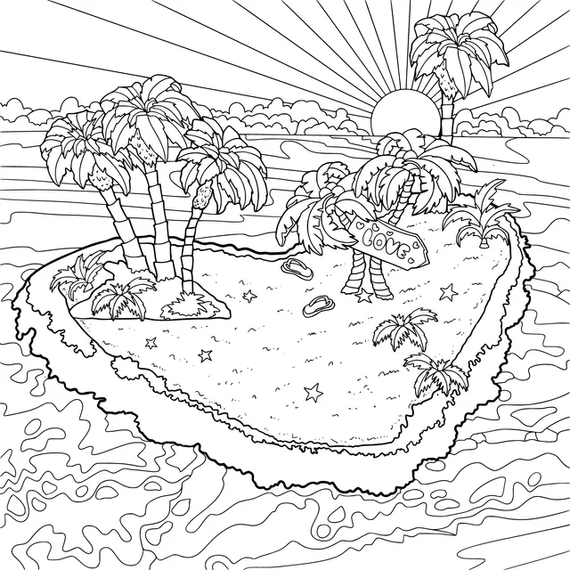 Tropical Heart - shaped Island