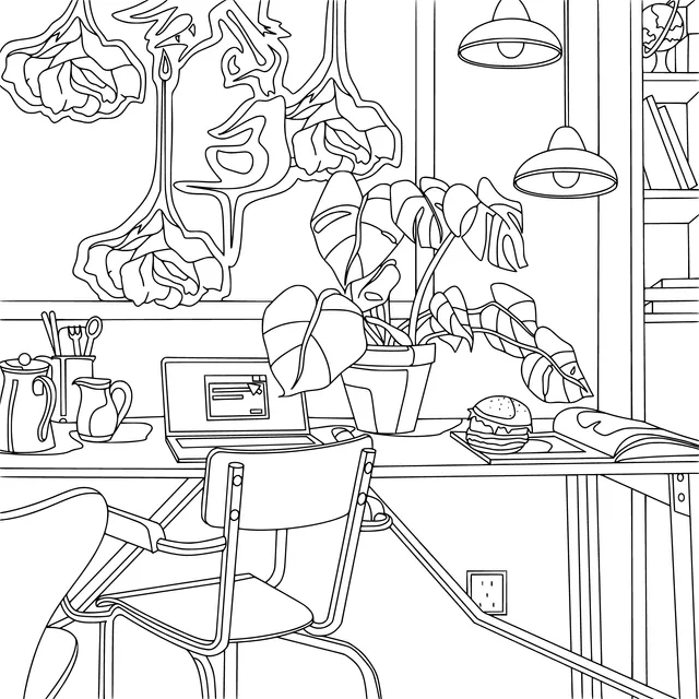 Cozy indoor work corner