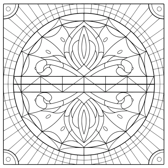 Geometric Pattern in Stained - Glass Style