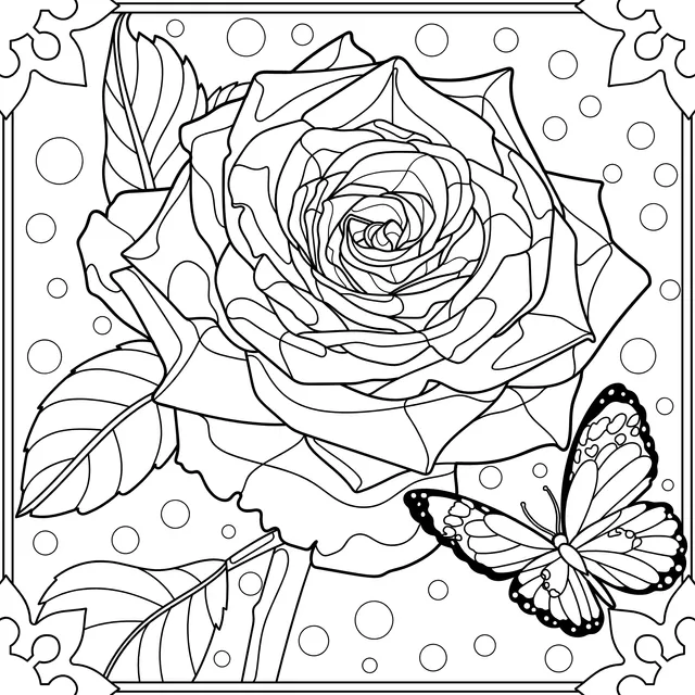 Rose and Butterfly Illustration