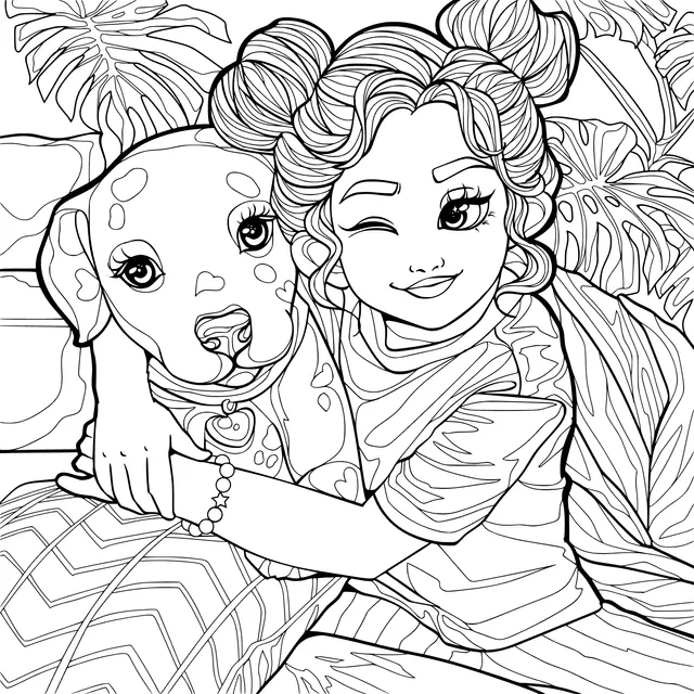 A Warm Moment Between a Girl and a Dalmatian