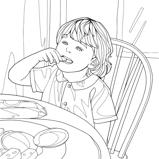Child eating at the dining - table