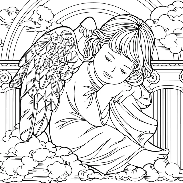 Angel Sleeping on Clouds