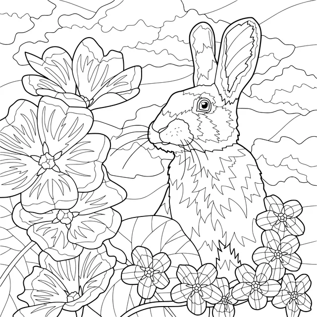 Rabbit in the Flower丛