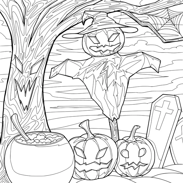Halloween Scene Illustration
