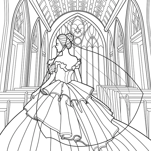 A lady in a gorgeous gown