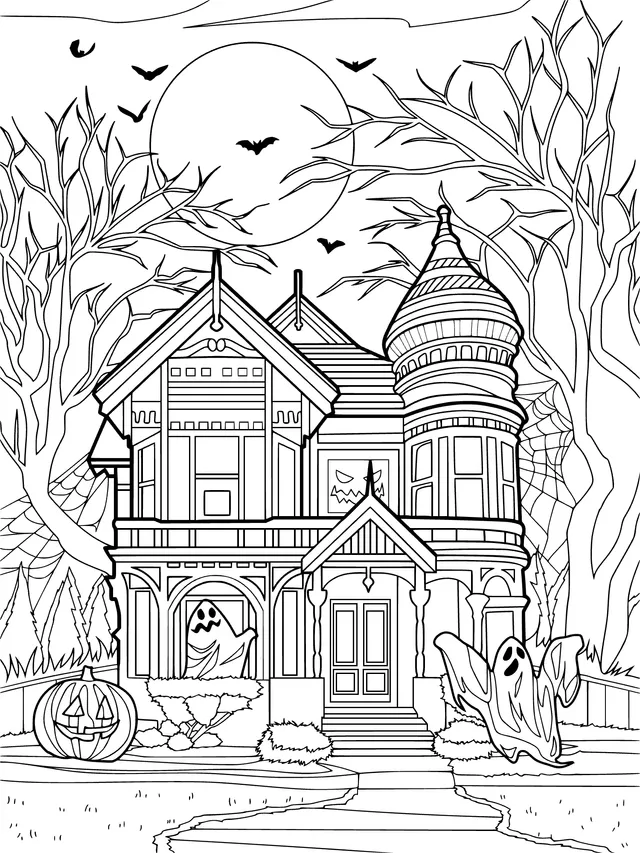 Halloween Haunted Mansion with Ghosts