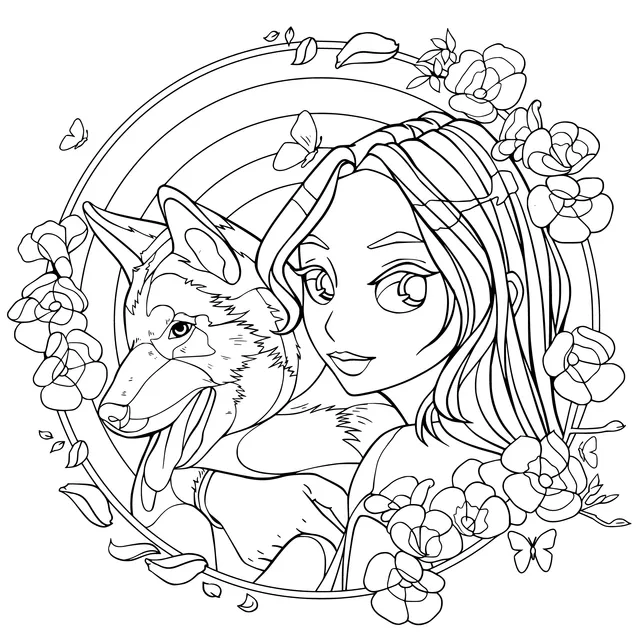 A Girl and Her Dog in Sweet Company