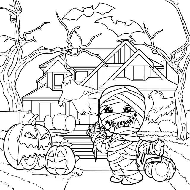Halloween Ghosts and Pumpkins