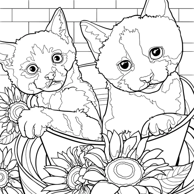 Two kittens in a pot