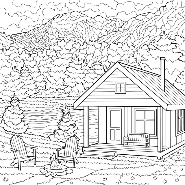 Cabin by the Mountain - forest and Lake