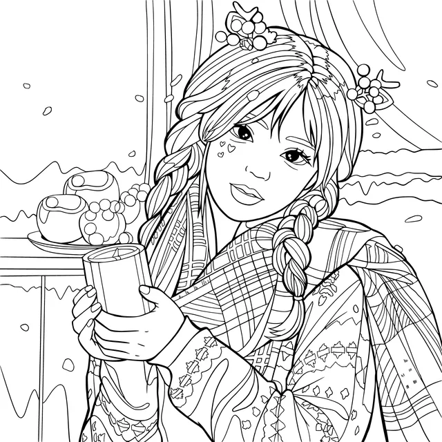 A woman in ancient - style clothing holding a candle
