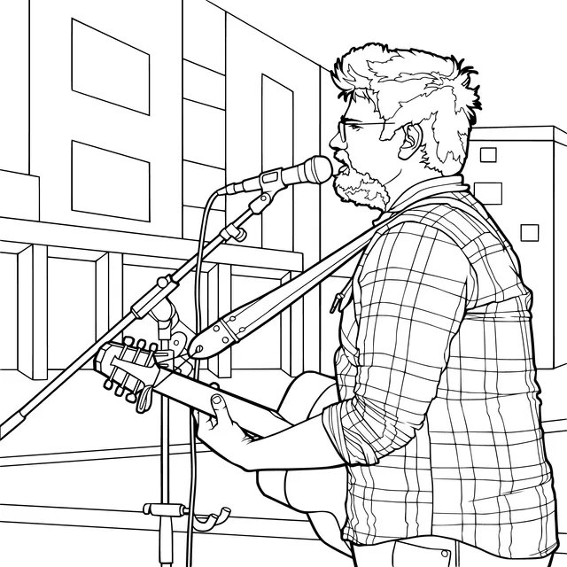 Man playing and singing on the street