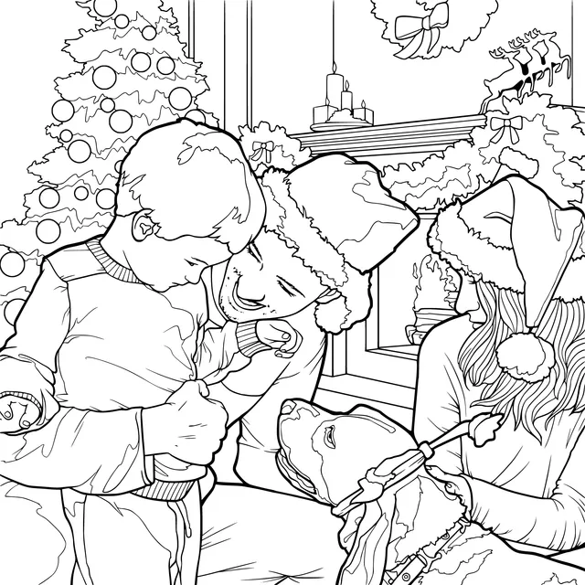 Warm Christmas family time