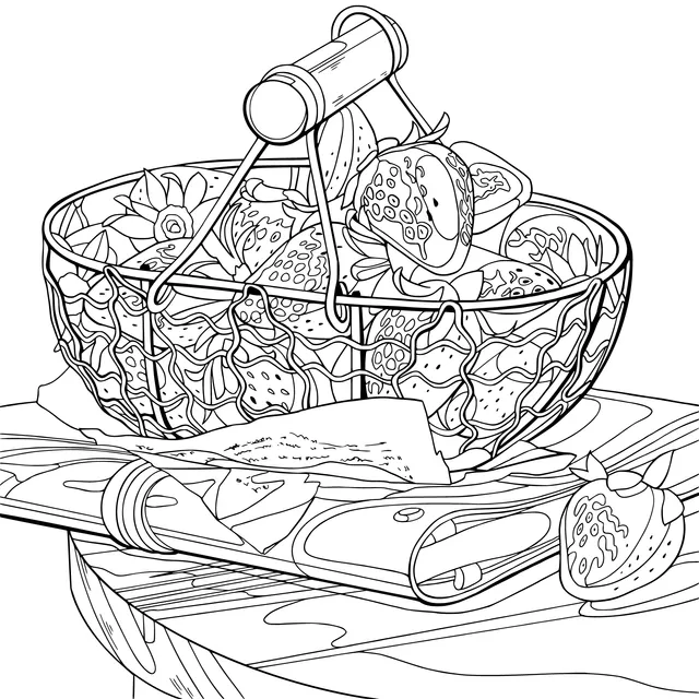 Strawberries in a Wire Basket