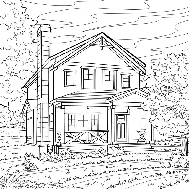 A Cozy House Surrounded by Green Trees