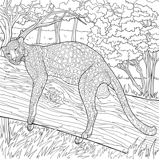 Cheetah Resting on a Log