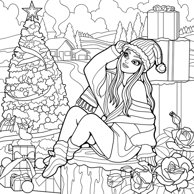 A Girl in Christmas Season