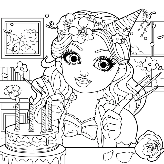 Girl Celebrating Her Birthday
