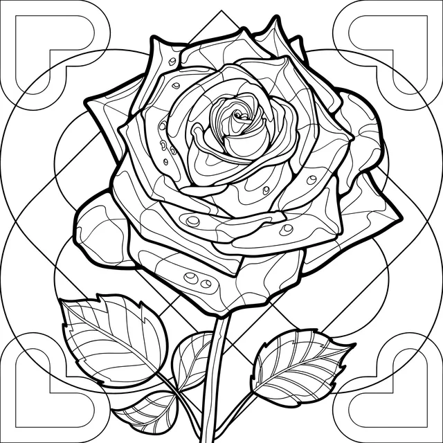 Abstract - style Pink Rose