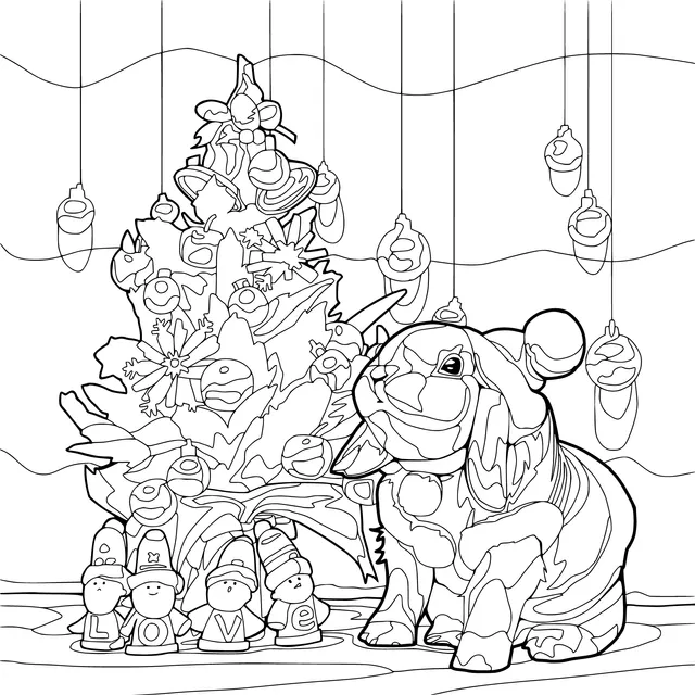Rabbit under the Christmas Tree