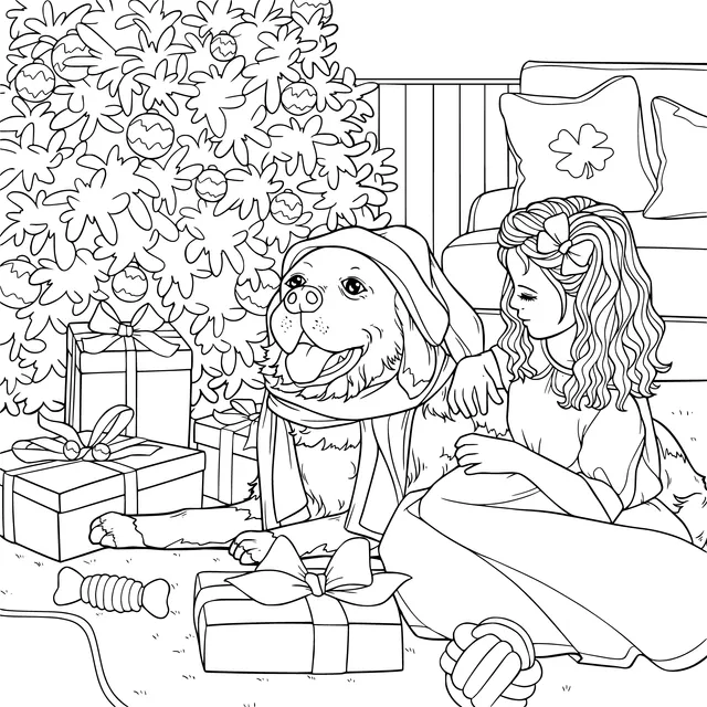 A Girl and Her Dog's Christmas Time
