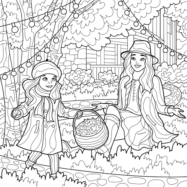 Mother - daughter Time in Autumn