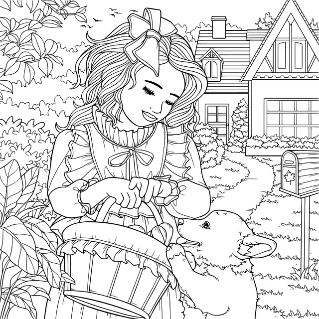 A Sweet Moment between a Maiden and a Puppy