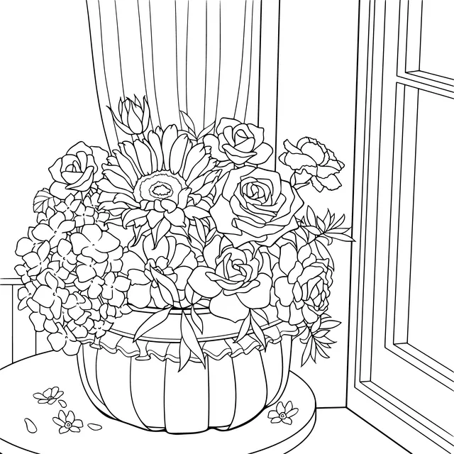 Colorful Bouquet by the Window