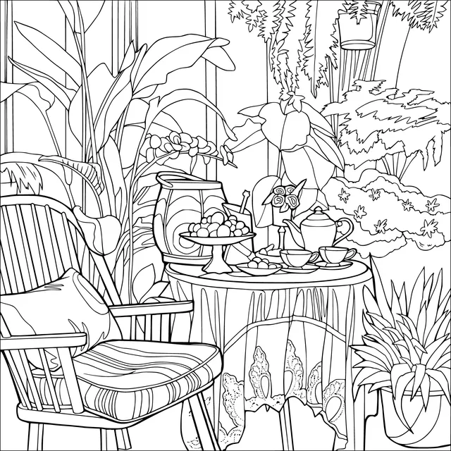 A Cozy Garden Afternoon - Tea Scene
