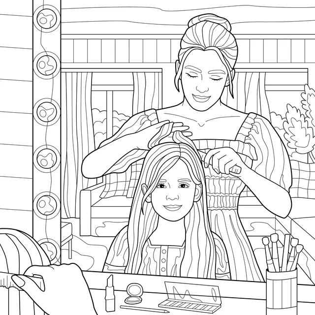 A hairstylist styling a customer's hair