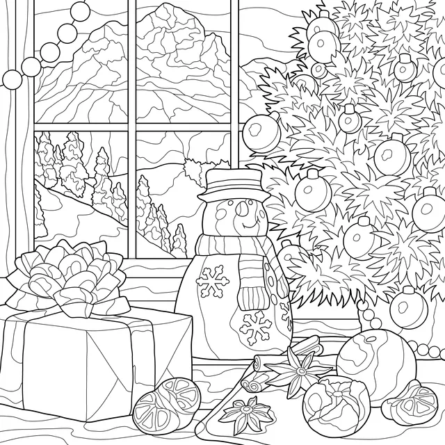 A Cozy Winter Christmas Scene