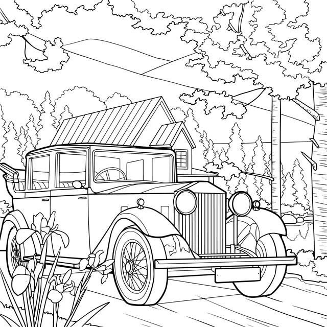 Vintage Car in the Countryside