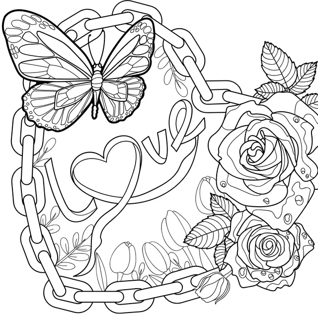 Romantic Flowers and Butterfly Decoration