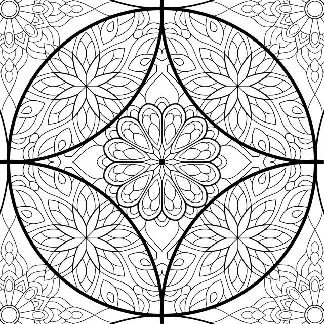 Colorful Floral Stained - Glass Pattern