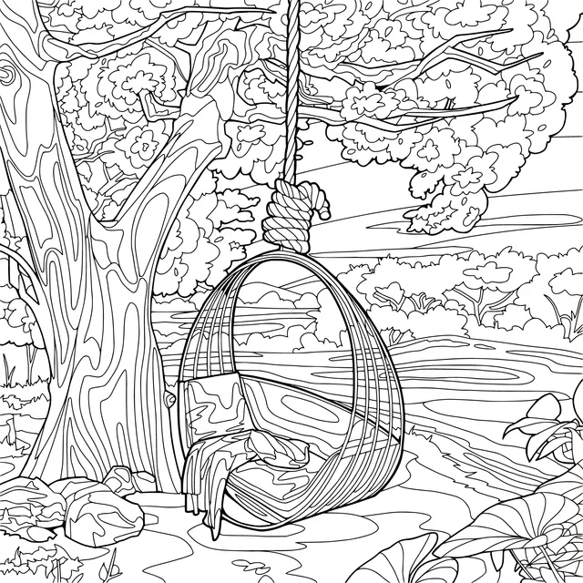 Hanging Chair under the Big Tree