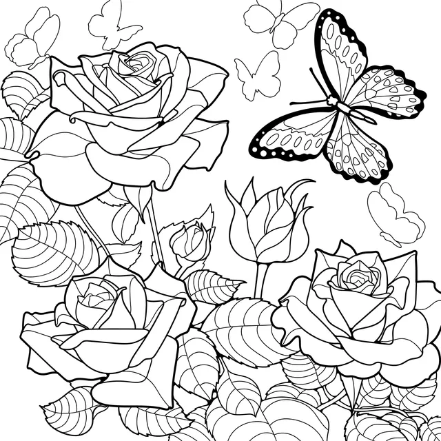 Roses and Butterflies