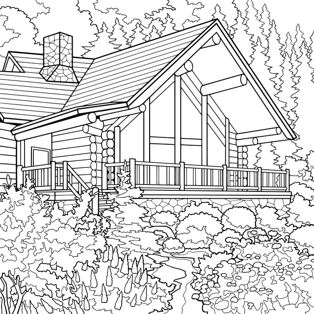 Log Cabin in the Forest