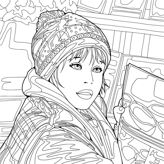 Woman Shopping in Winter