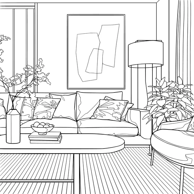 Modern minimalist - style living room
