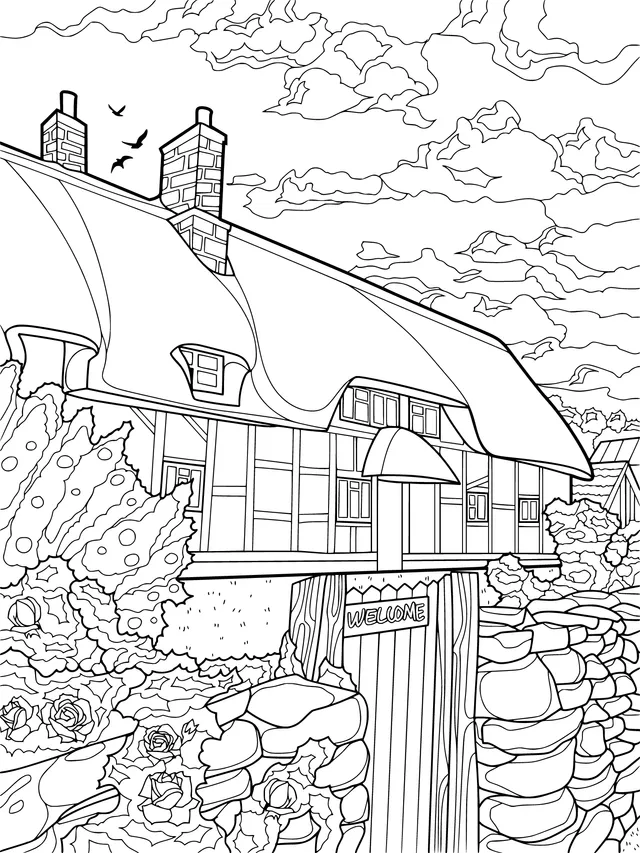 Beautiful View of a Country Cottage