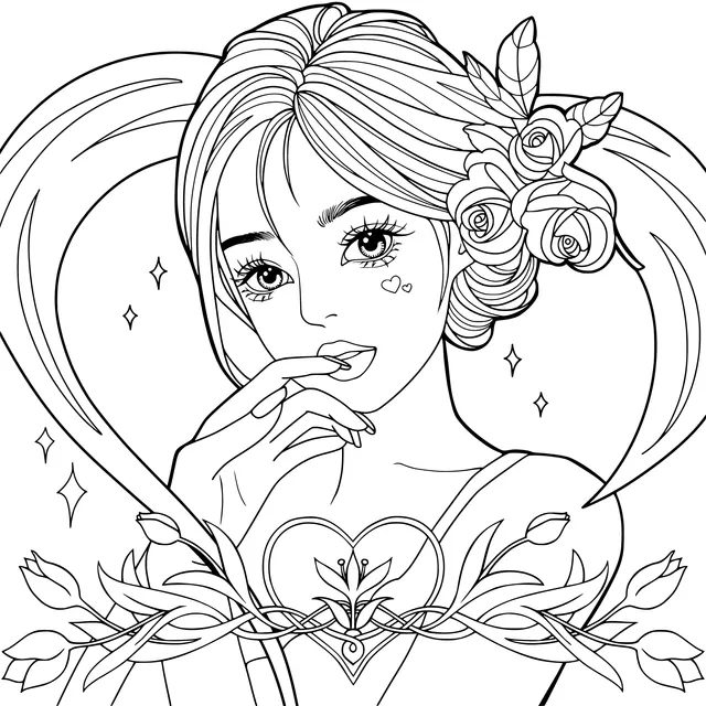 Girl with Flower Ornaments
