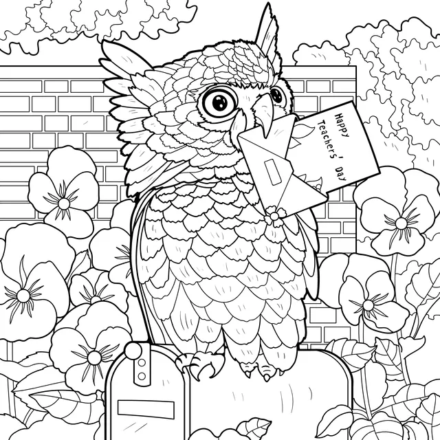 Blue Parrot Delivering a Letter
