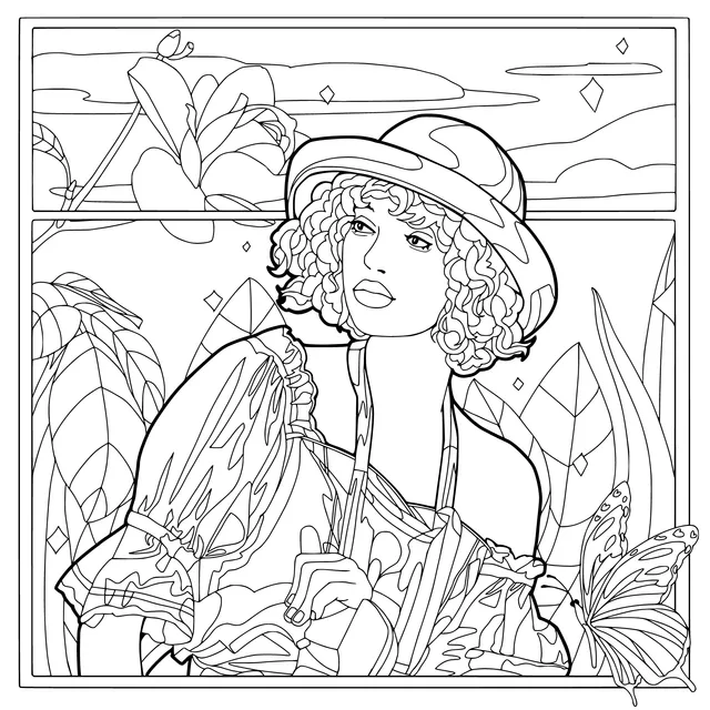 Fashionable Lady in the Garden