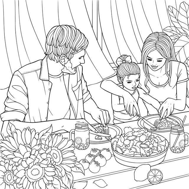 Warm family - dining moment