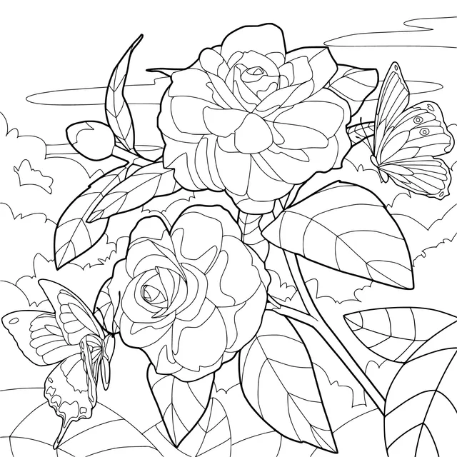 Roses and Butterflies