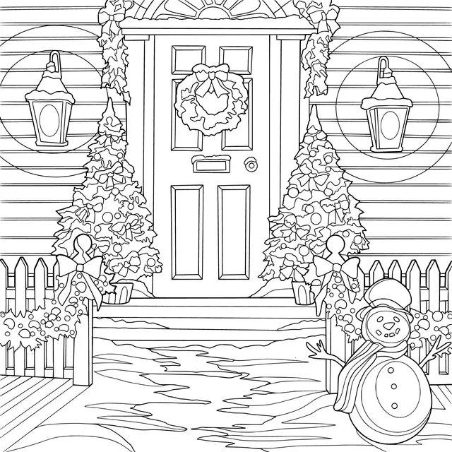 Beautifully Decorated Christmas Door