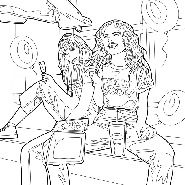 Happy time of two friends